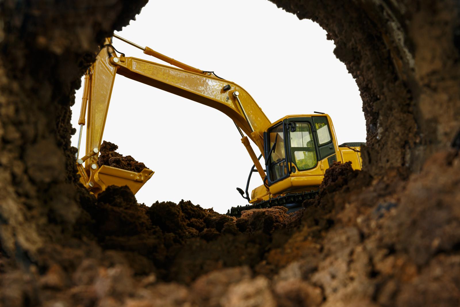 Bagger auf einer Baustelle