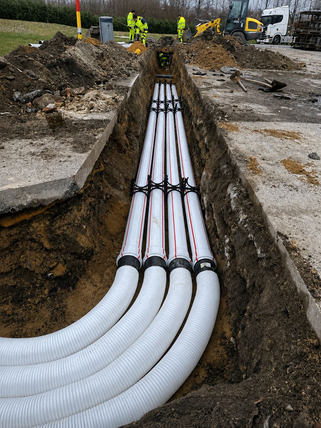 Verlegung von Strom- und Leerrohren